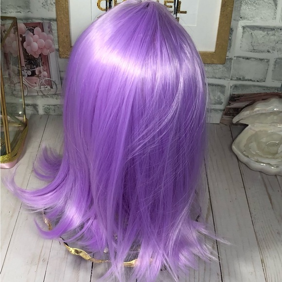 Lilac Wig - Synthetic - Straight - Shoulder Length w/Bangs; New, Never Used - Picture 3 of 5
